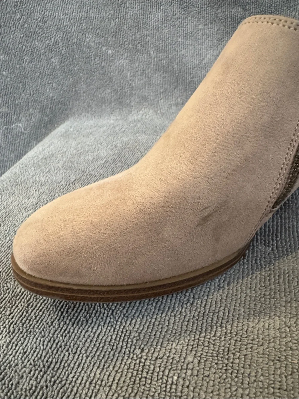 American Eagle Women's Double Zipper Faux Suede Slip-On Ankle Shoes